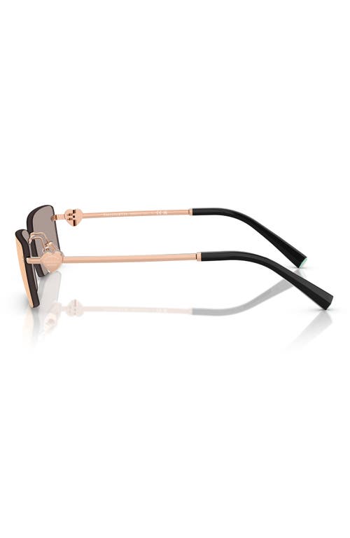Tiffany & Co . 60mm Rectangular Sunglasses In Rose Gold