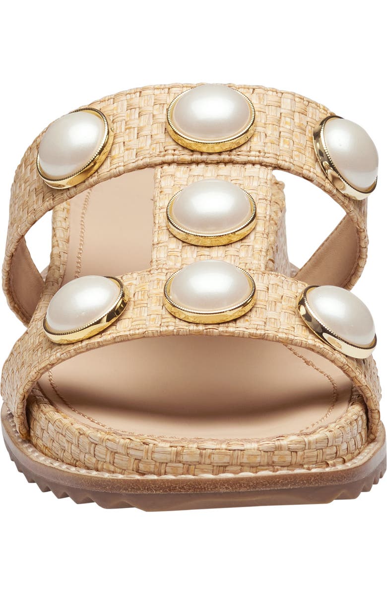 Johnston & Murphy Chandler Embellished Wedge Slide Sandal, Alternate, color, Natural Raffia