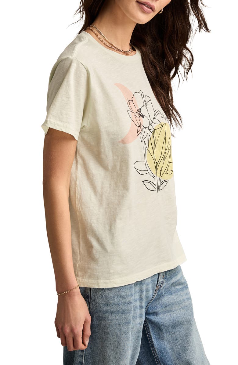 Lucky Brand El Sol Boyfriend Embroidered T-Shirt, Alternate, color, 