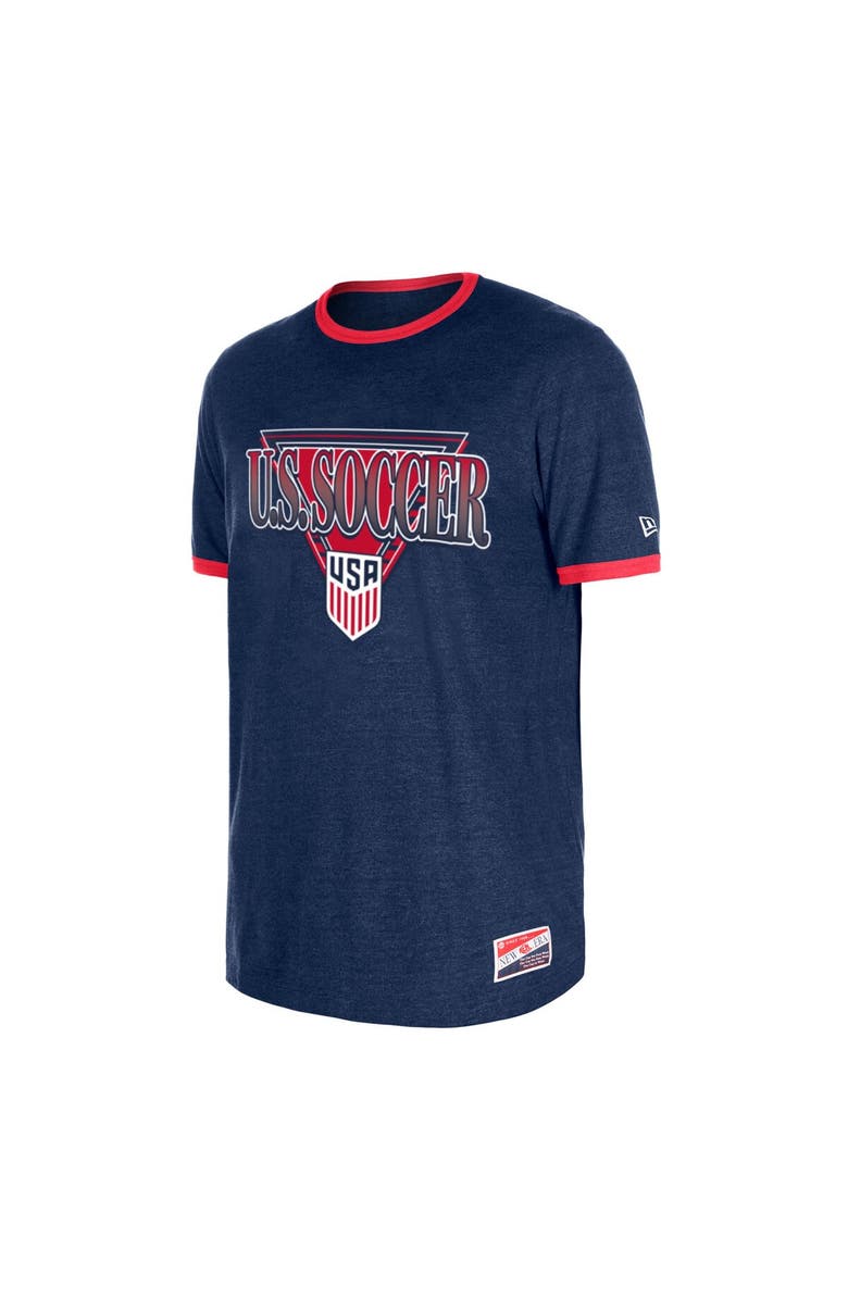 5TH AND OCEAN BY NEW ERA Men's 5th & Ocean by New Era Navy USMNT Throwback Ringer T-Shirt, Alternate, color, Navy
