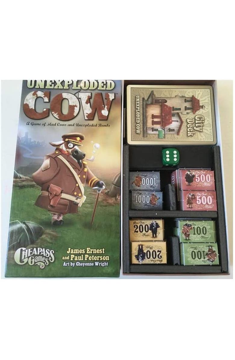 Cheapass Games Unexploded Cow Card Game, Alternate, color, Multicolored