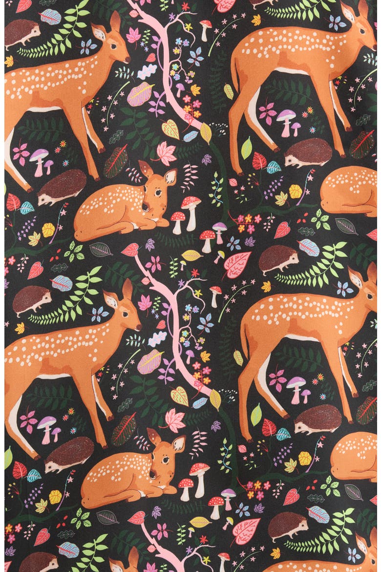 Flora & Fawns Long Sleeve Pajamas, Alternate, color, BLACK