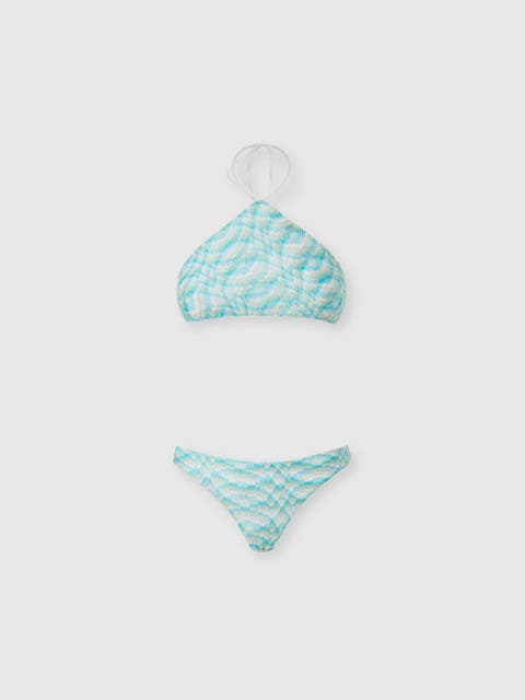 Bikini In Shaded Lamé Viscose With Halterneck Top