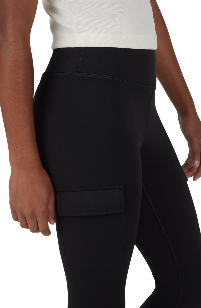 90 DEGREE BY REFLEX Kids' 2-Pack Cargo Pocket Leggings, Alternate, color, Black/ Black