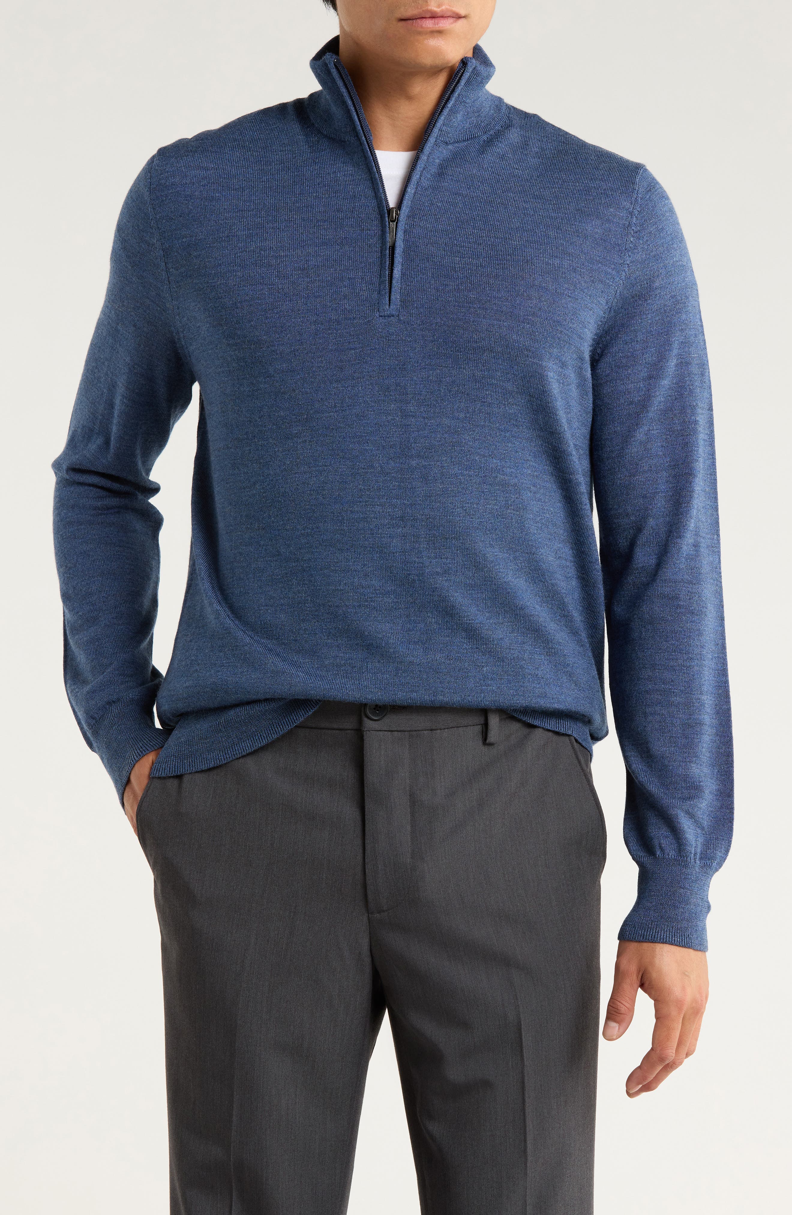 Brooks Brothers Swift Merino Wool Half Zip Pullover