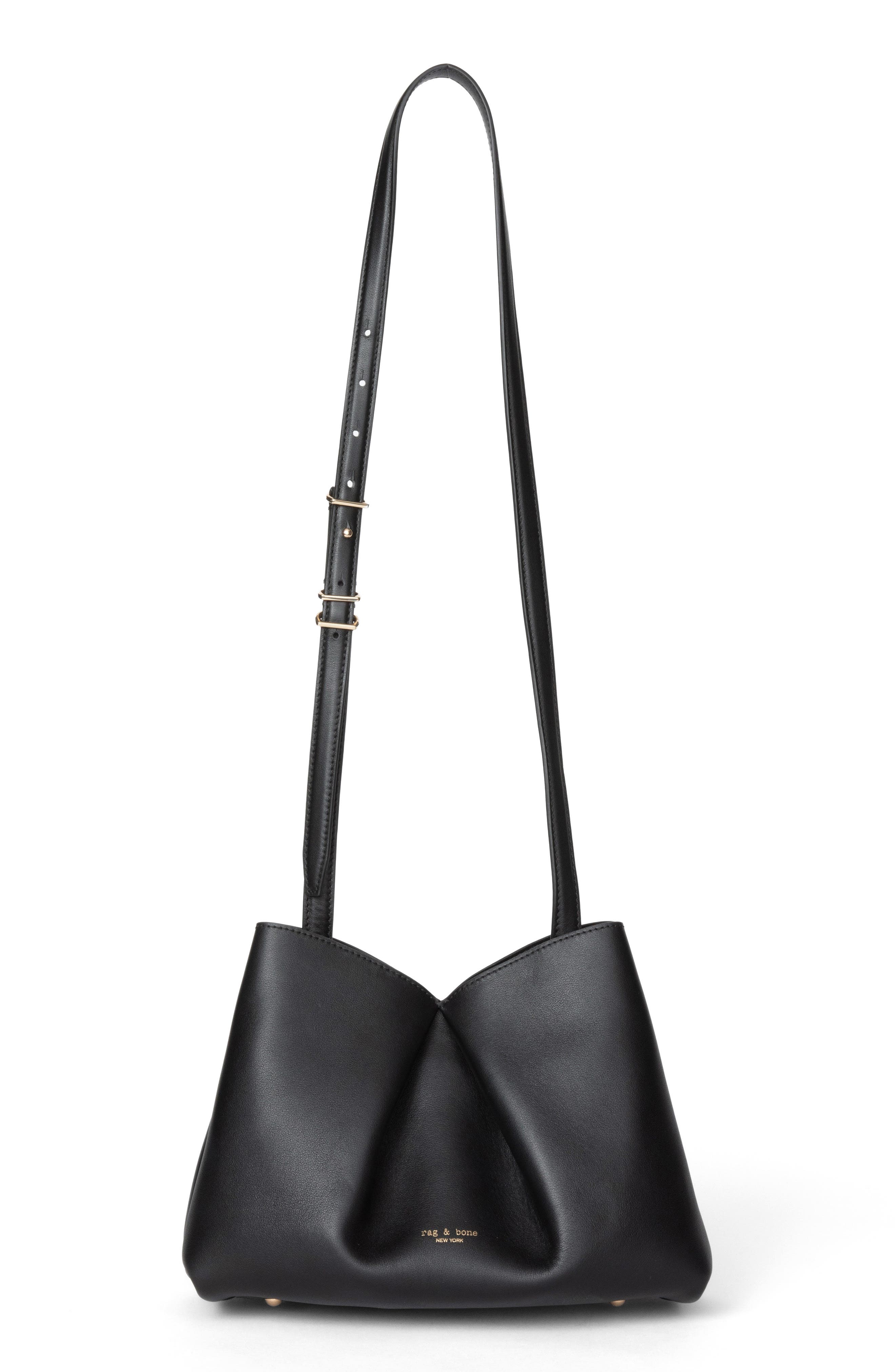 rag & bone Medium Bloom Leather Crossbody Bag, Alternate, color, Black