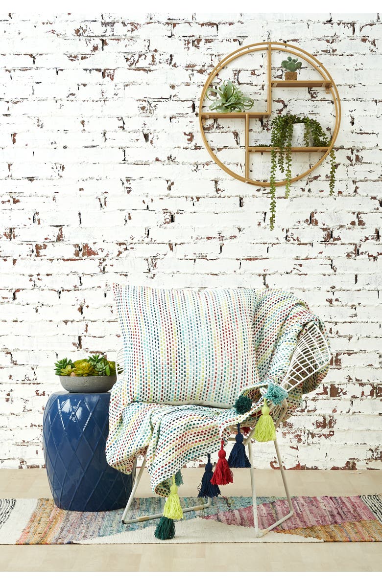 carol & frank Ella Accent Throw Pillow, 22" x 22", Alternate, color, Blue