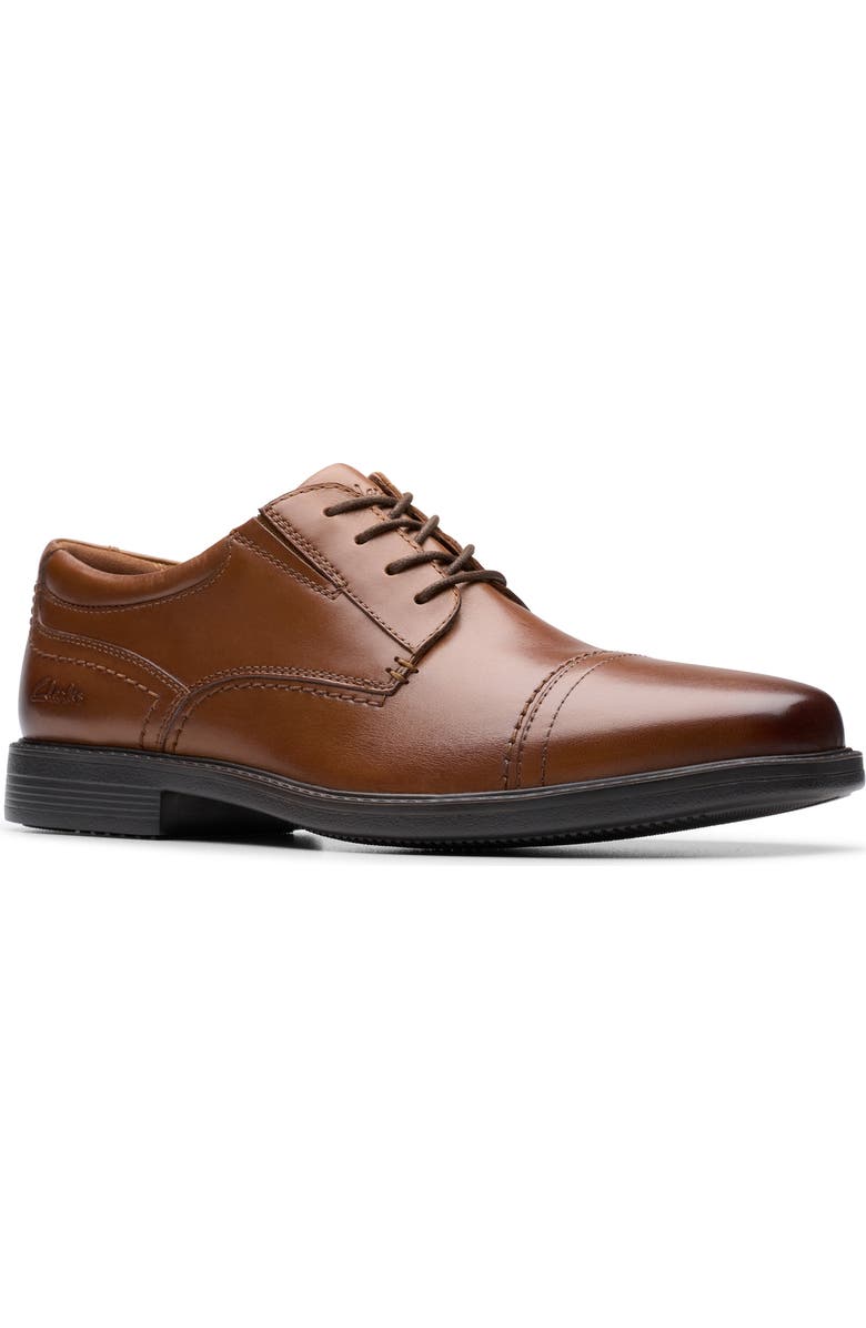 Clarks<sup>®</sup> Dresslite Cap Toe Derby, Main, color, Tan Leather