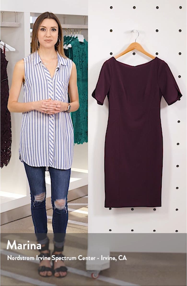 Scuba Crepe Sheath Dress, sales video thumbnail