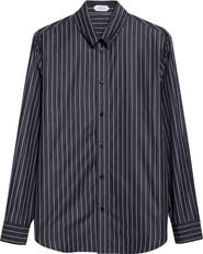 Versace Pinstriped Long Sleeve Cotton Shirt