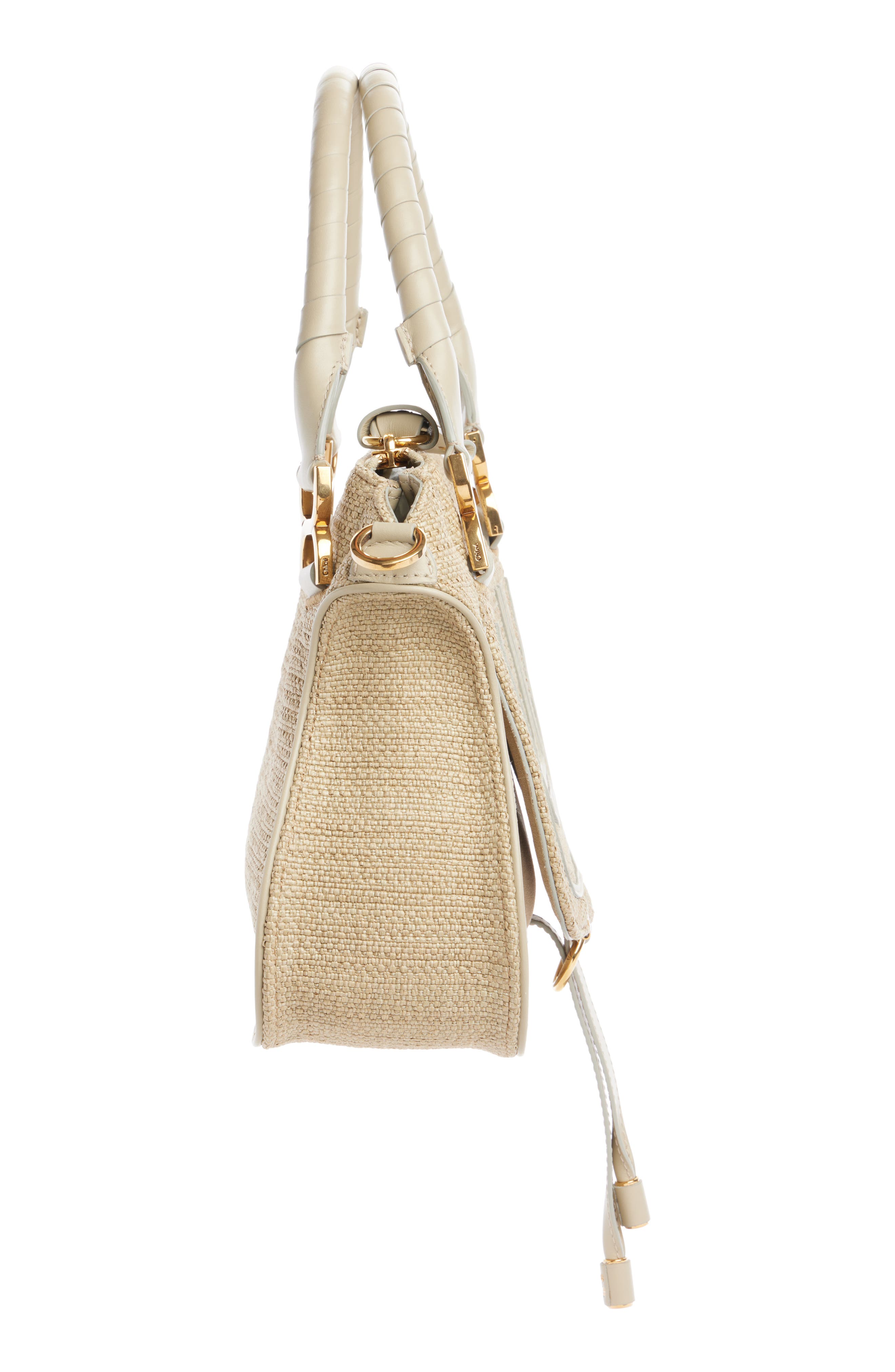 Chloé Marcie Woven Satchel, Alternate, color, Smoky Beige