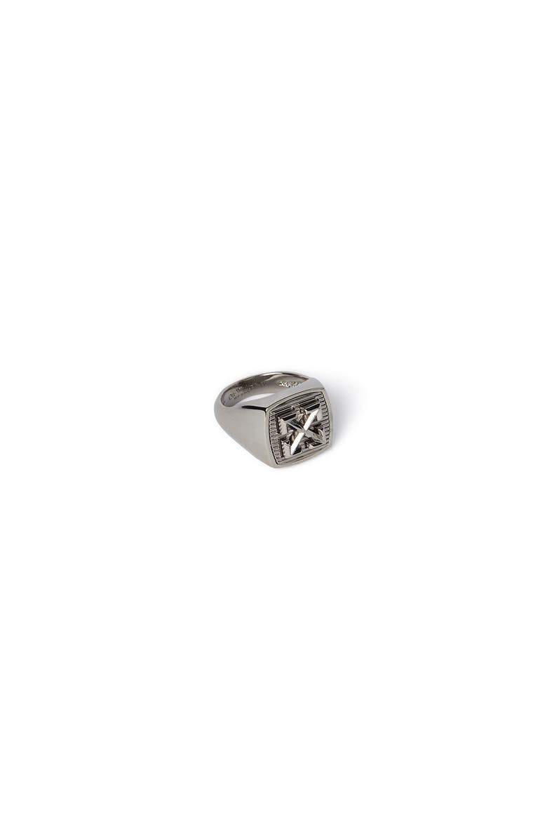 OFF WHITE Men's Arrow Textured Ring, Alternate, color, Silver