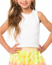 Malibu Sugar Littles ribbed crop sport tank top