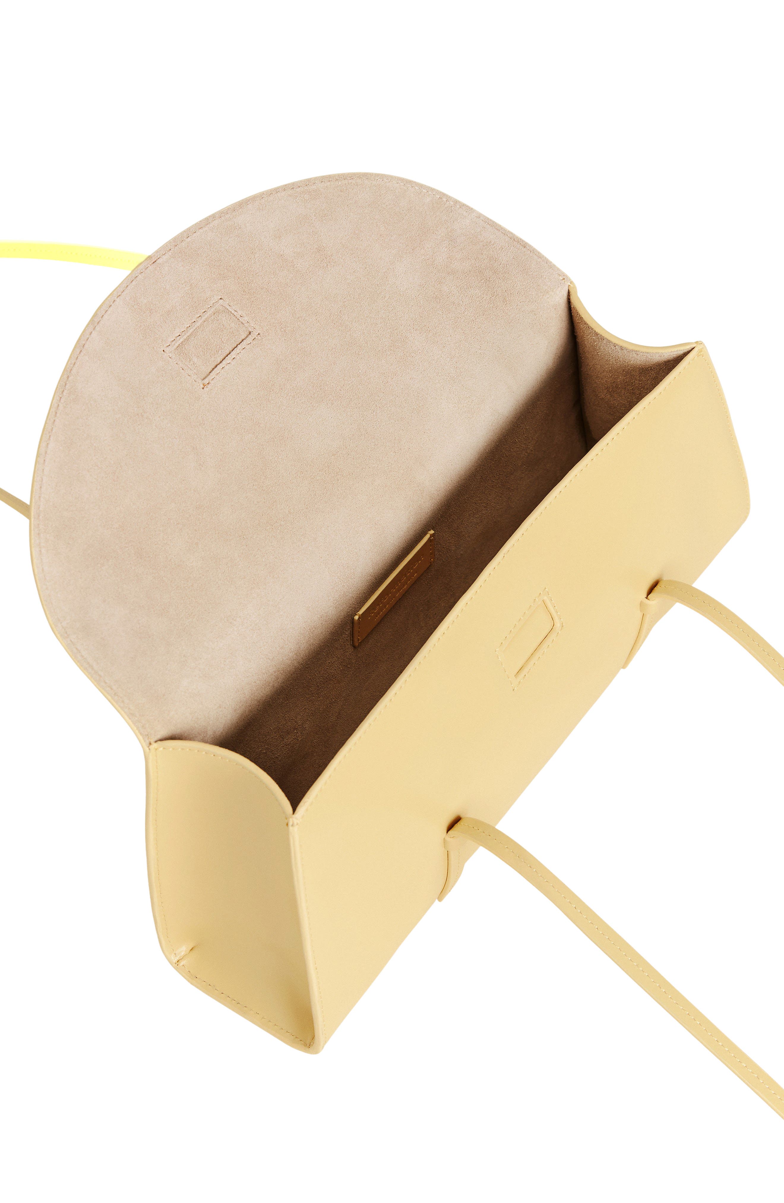 Reformation Elena Leather Shoulder Bag, Alternate, color, Lemon Custard Leather