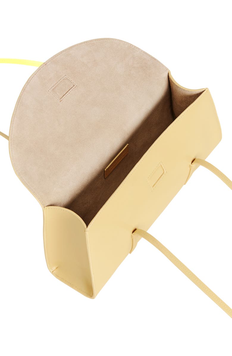 Reformation Elena Leather Shoulder Bag, Alternate, color, Lemon Custard Leather