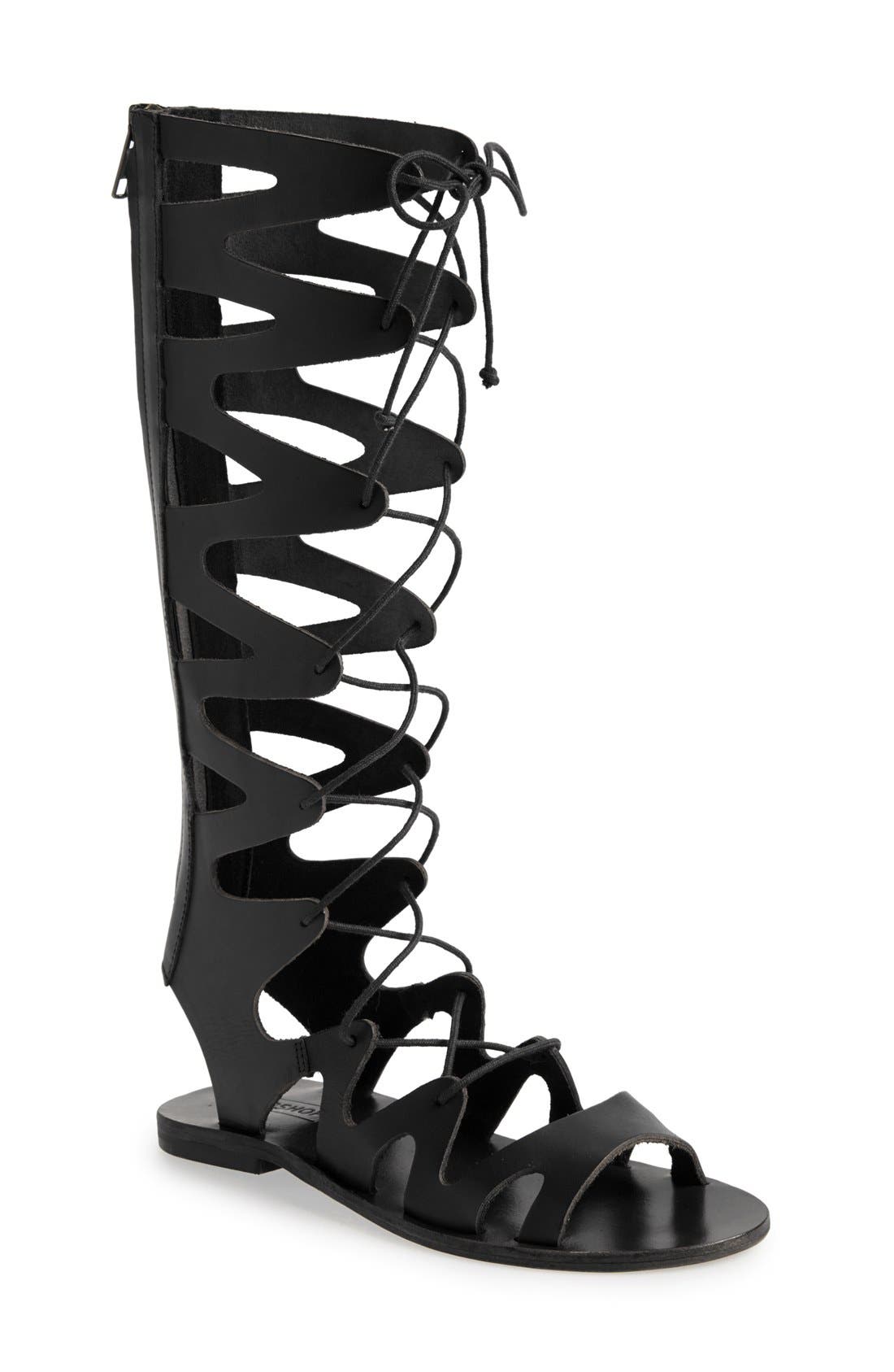 Topshop 'Figtree' Leather Gladiator Sandal, Main, color, 