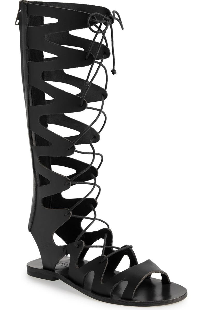 Topshop 'Figtree' Leather Gladiator Sandal, Main, color,