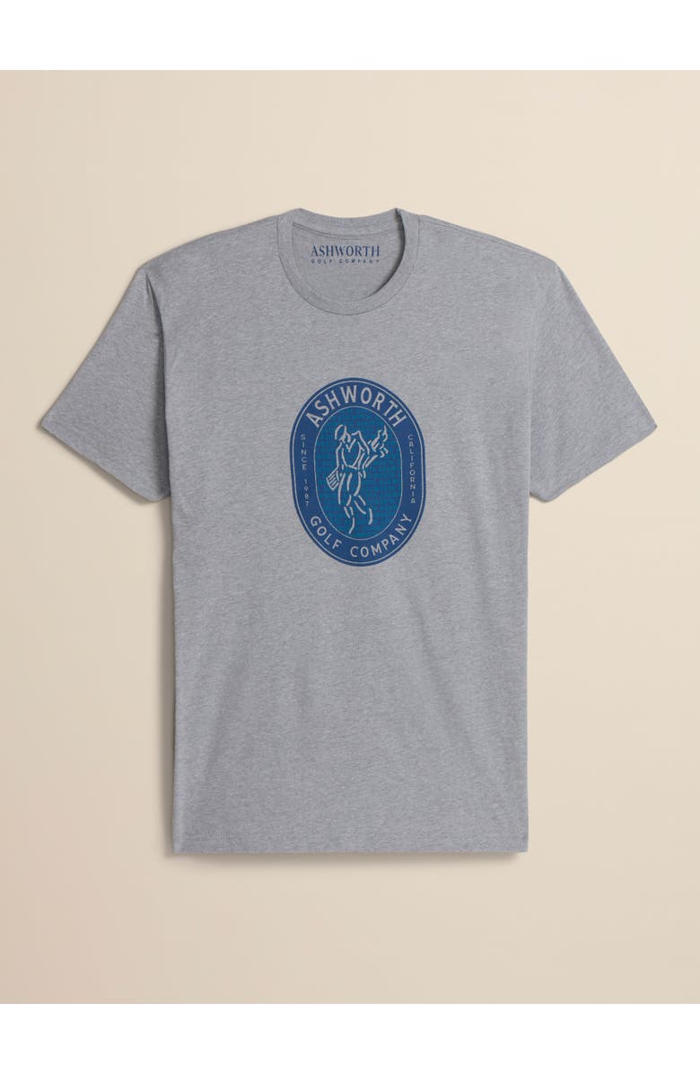 ASHWORTH GOLF Golfman Badge Tee, Main, color, Dark Heather Grey