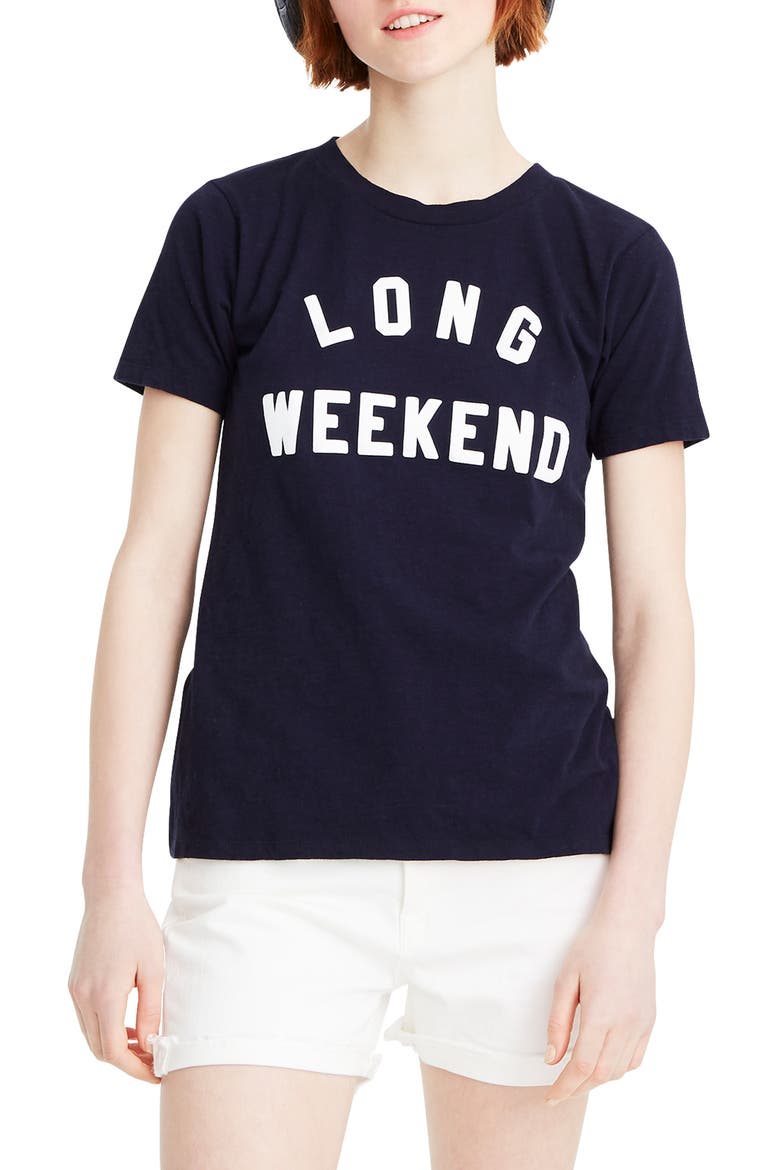 Long Weekend Crewneck Tee, Main, color, NAVY