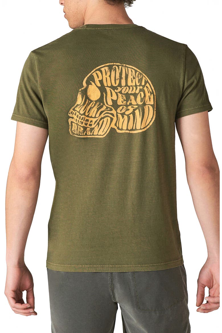 Peace of Mind Graphic Tee, Alternate, color, DARK OLIVE