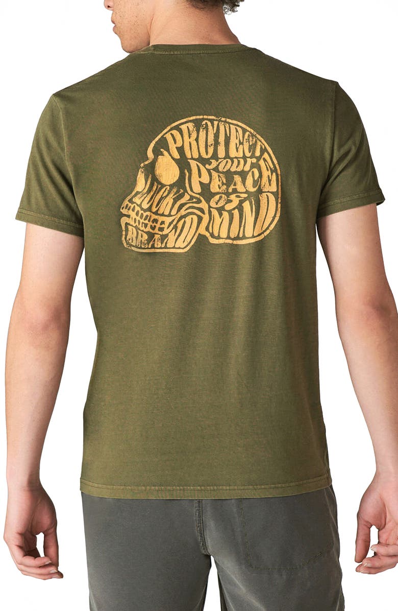 Lucky Brand Peace of Mind Graphic Tee, Alternate, color, Dark Olive