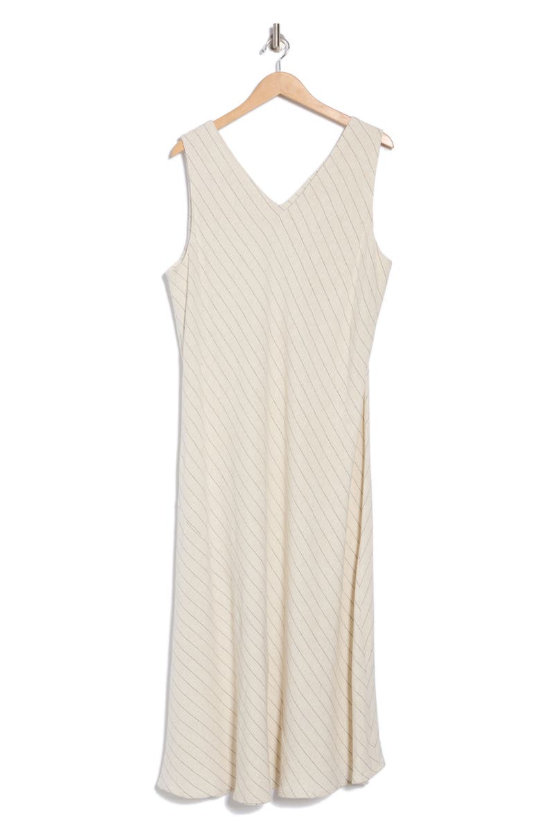 Renee C Stripe Midi Dress, Alternate, color, Taupe