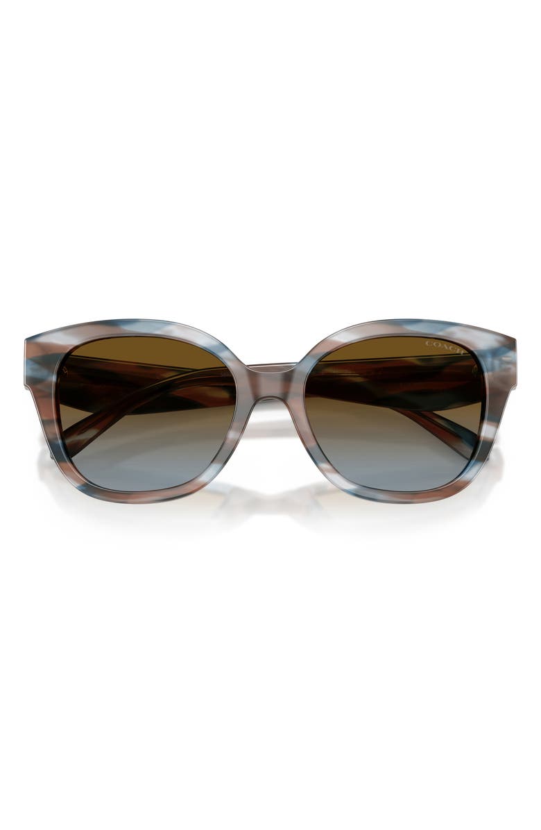 COACH 56mm Gradient Square Sunglasses, Alternate, color, Striated Maple / Blueberry