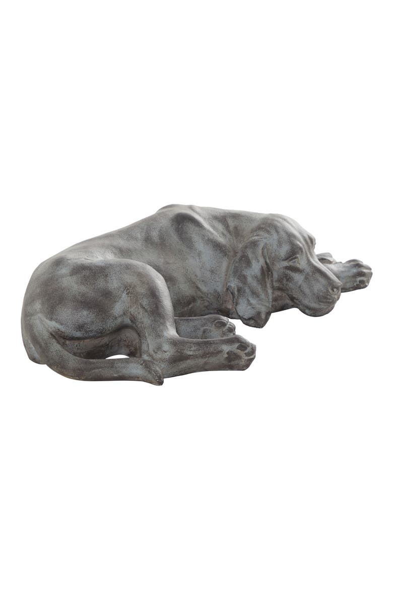 Dark Gray Magnesium Oxide Modern Farmhouse Dog Garden Sculpture, Alternate, color, DARK GREY