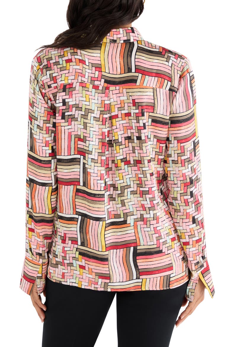 Colorweave Button-Front Shirt, Alternate, color, PINK MULTI