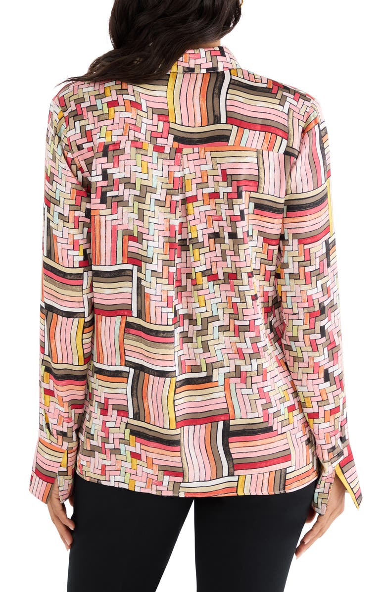 NIC+ZOE Colorweave Button-Front Shirt, Alternate, color, Pink Multi
