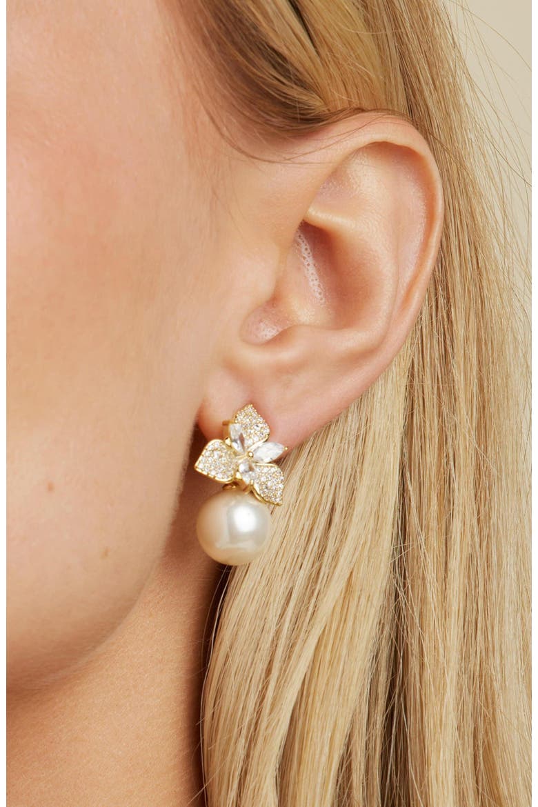 Sophie Pearl Drop Earrings, Alternate, color, Gold