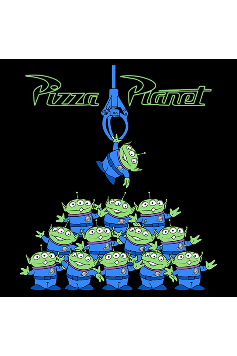 Boy's Toy Story Pizza Planet Alien Claw Pile Graphic T-Shirt, Alternate, color, Black