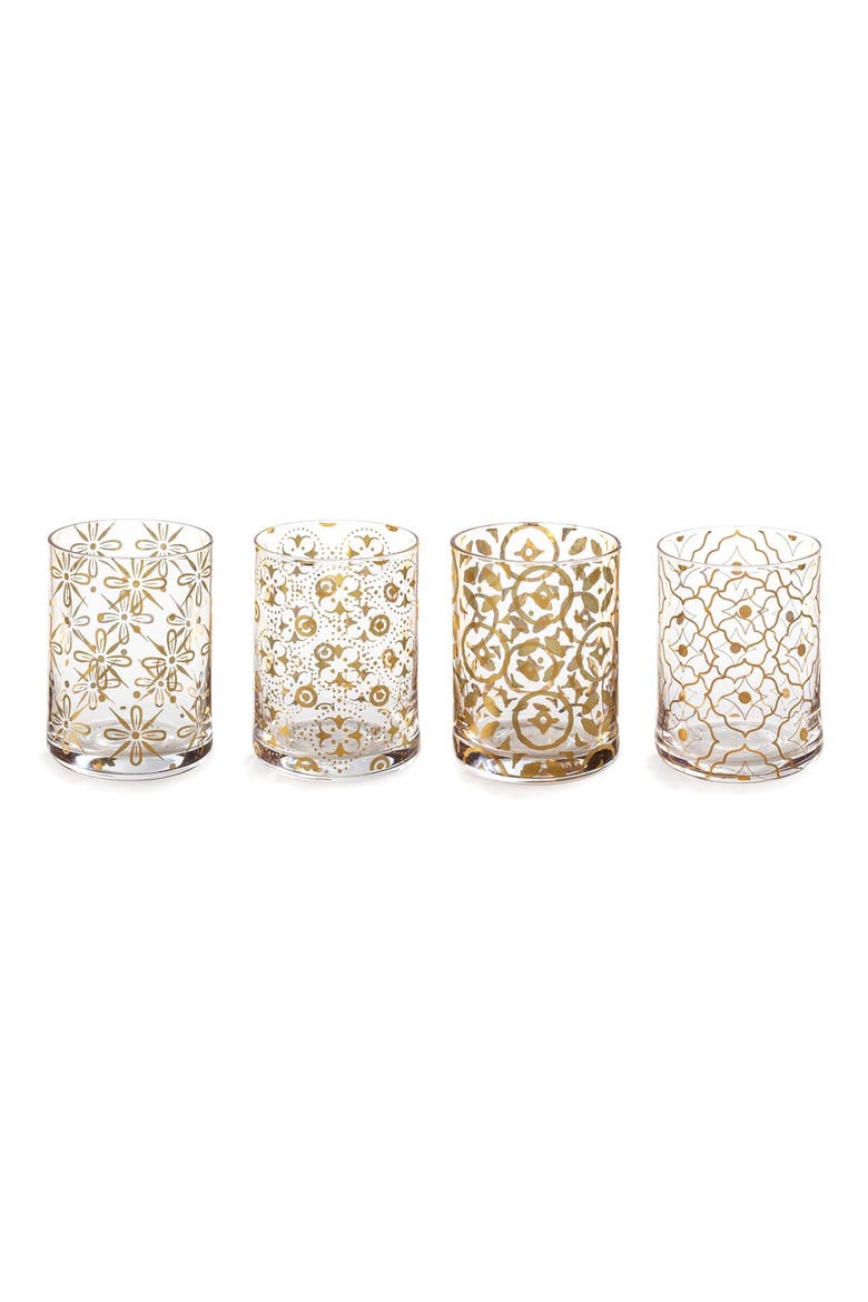 'Kashmir' Double Old Fashioned Glasses, Main, color, WHITE