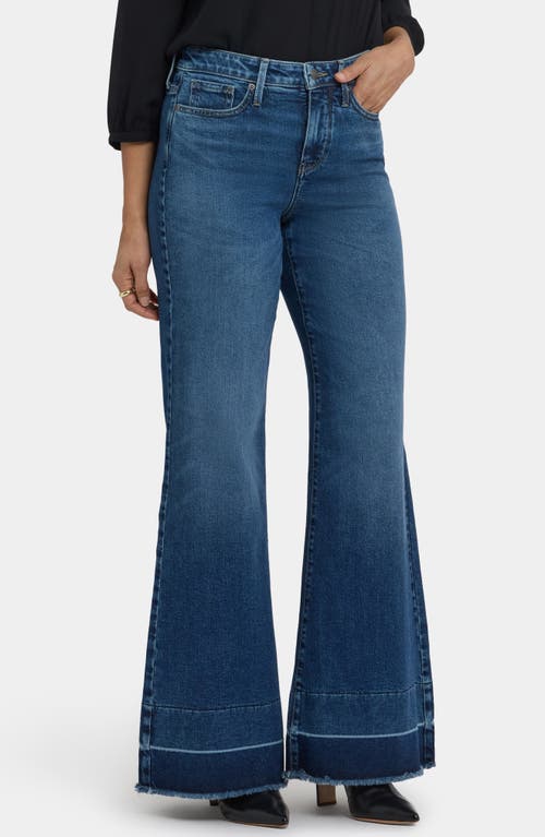 Nydj Mia Palazzo High Waist Release Hem Flare Jeans In Blue