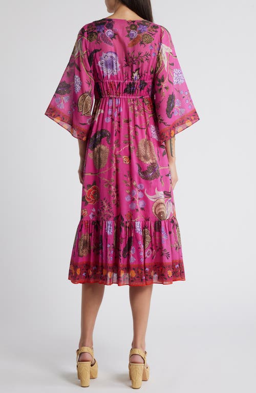 Kobi Halperin Reese Floral-print Cotton Midi Dress In Pink Multi