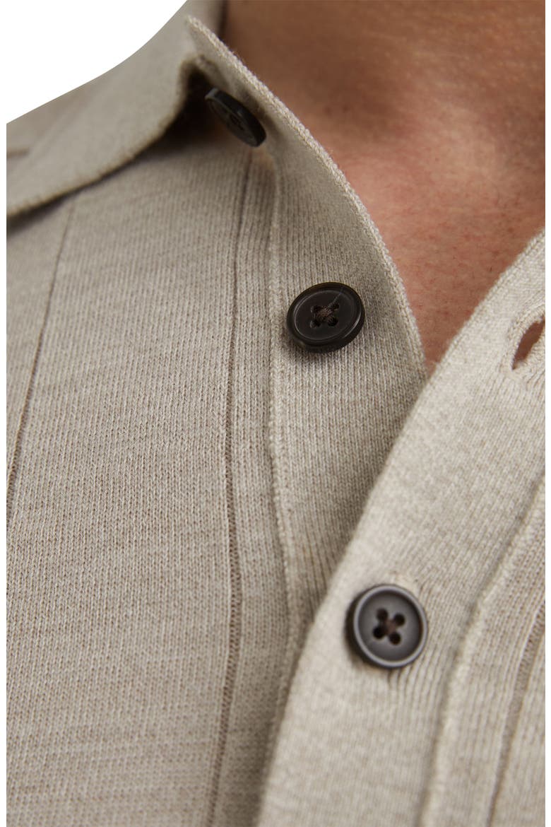 Greyson Wool Long Sleeve Polo, Alternate, color, STONE MOULINE