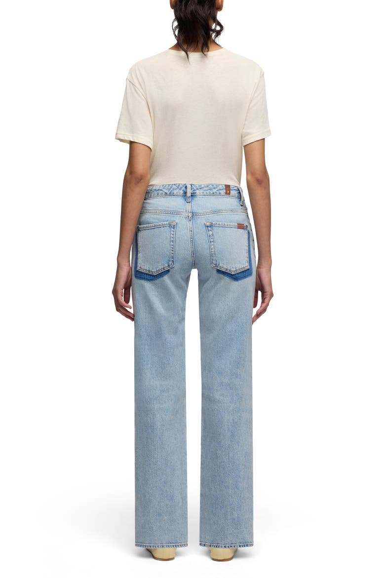 Calie Shadow Pocket Mid Rise Straight Leg Jeans, Alternate, color, ODE TO