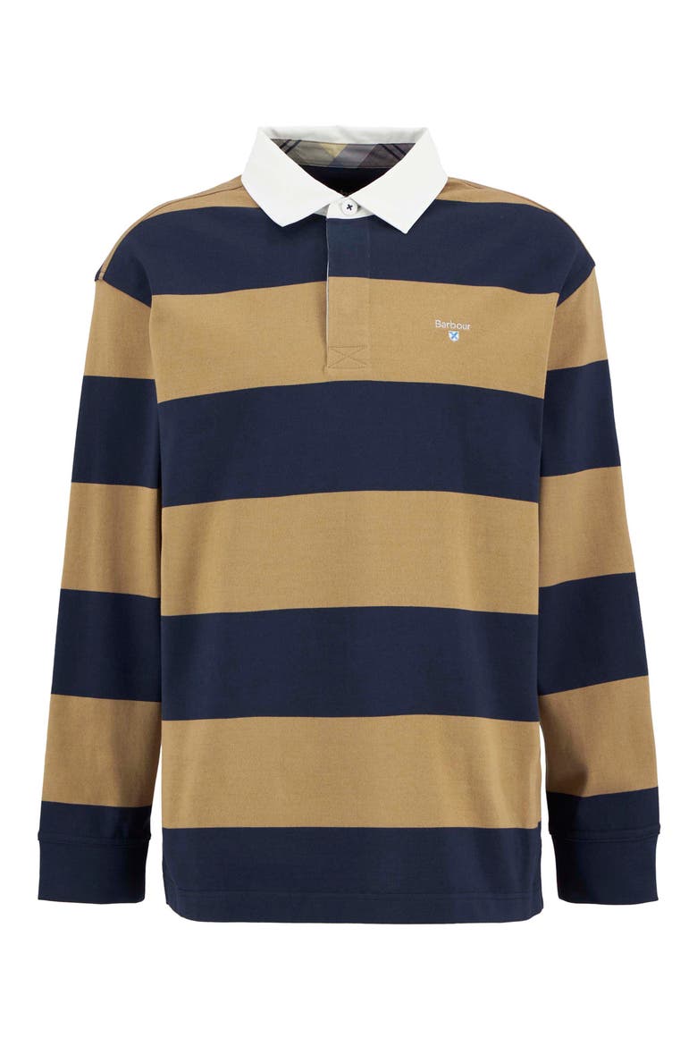 Broome Stripe Cotton Rugby Shirt, Alternate, color, NAVY/ TRENCH