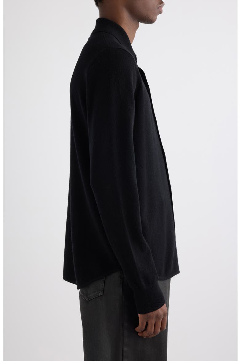 Monaco Cashmere Button-Up Shirt, Alternate, color, BLACK