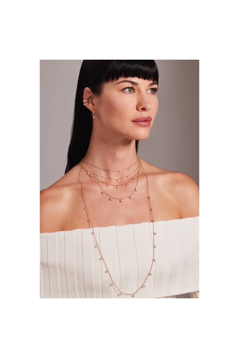 Medium Floating Diamond Necklace in Yellow, Alternate, color, Yellow Gold
