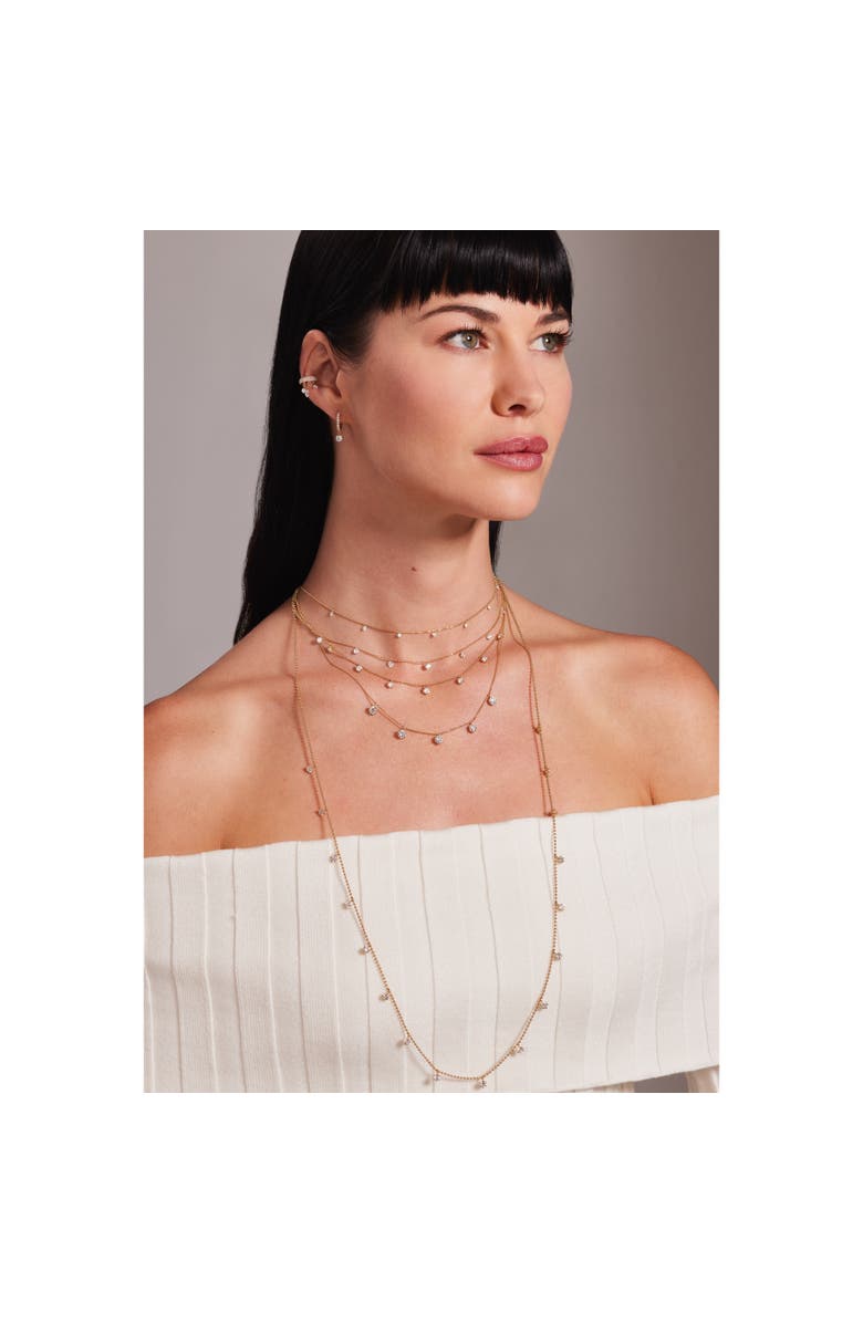 Graziela Small Floating Diamond Necklace in White, Alternate, color, White Gold