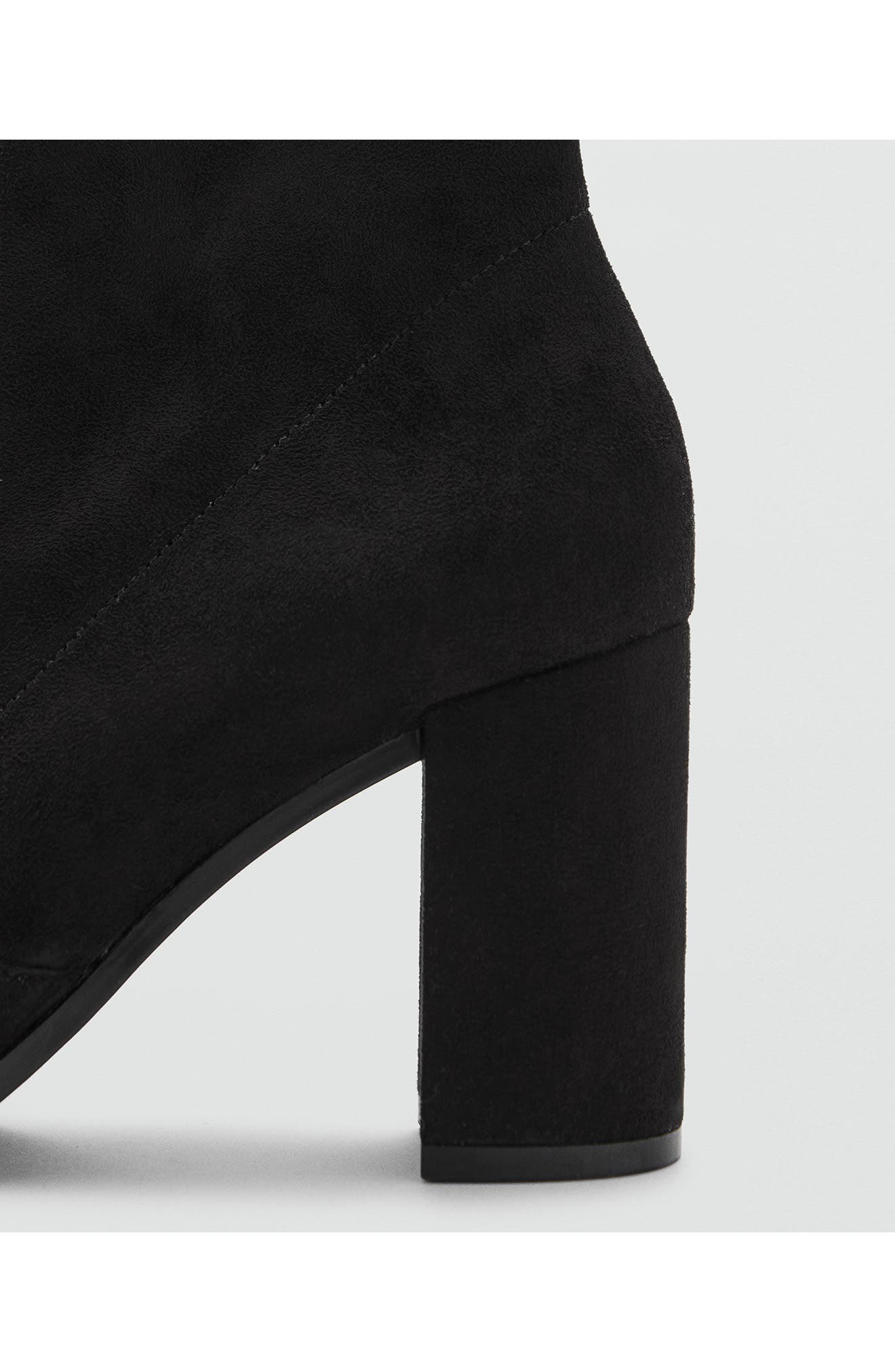 MANGO Faux Suede Block Heel Bootie, Alternate, color, 