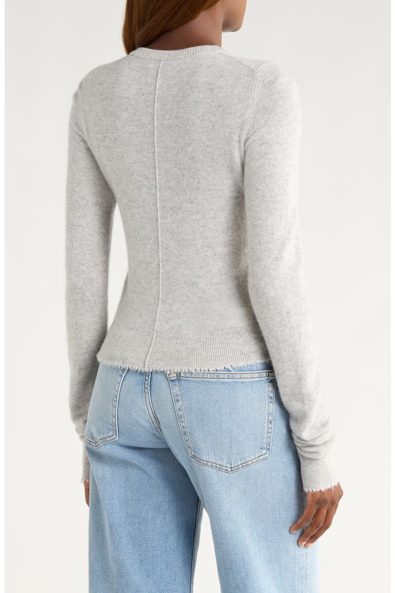 Cashmere Crewneck Cardigan, Alternate, color, LIGHT HEATHER GREY