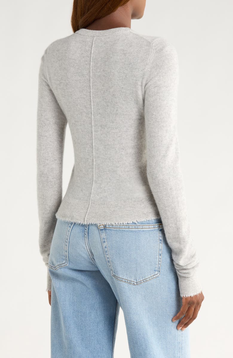 Re/Done Cashmere Crewneck Cardigan, Alternate, color, Light Heather Grey