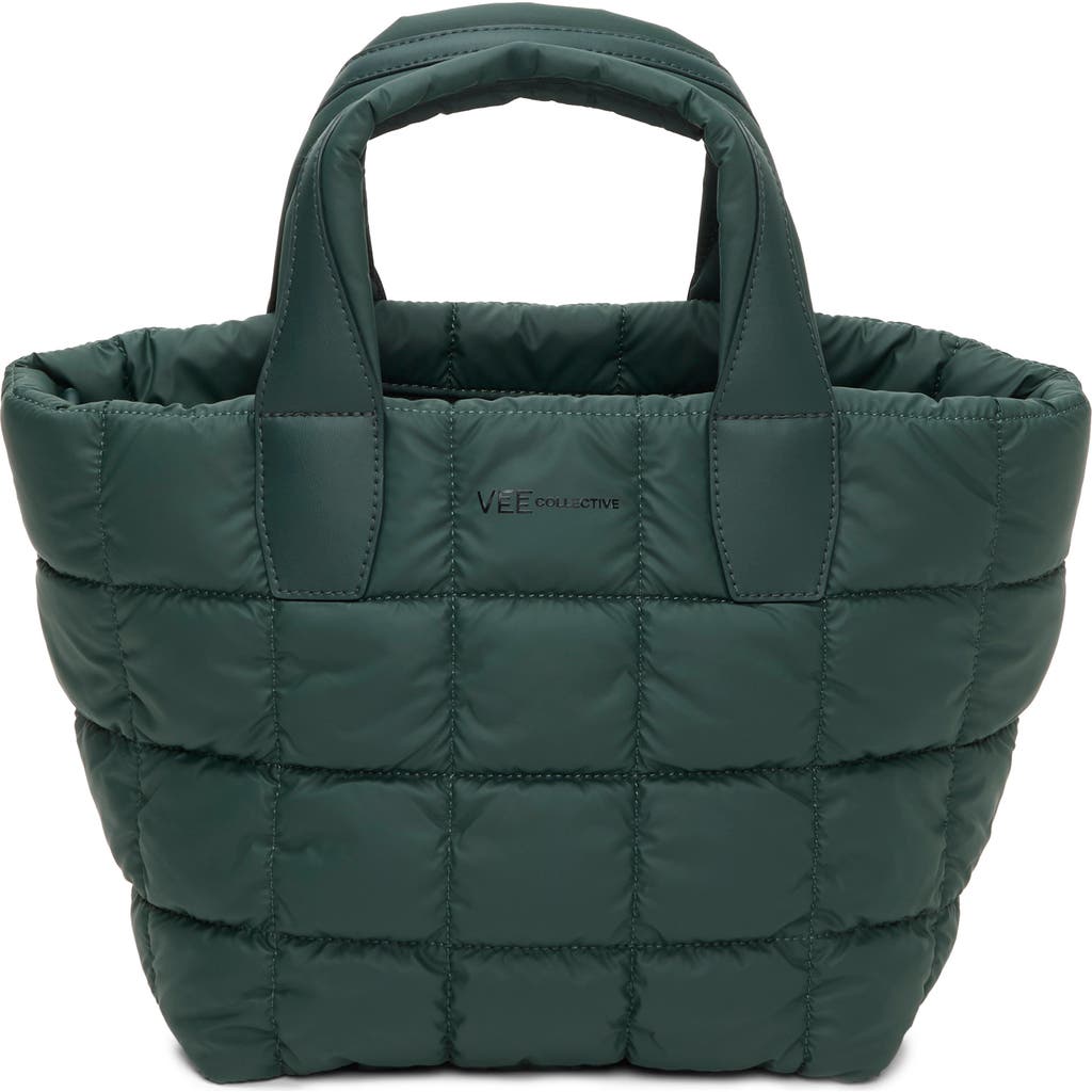 Veecollective Small Porter Quilted Recycled Nylon Tote In Green