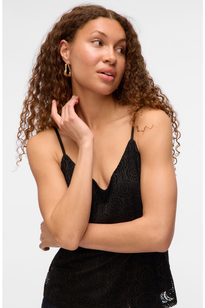 Maya V-Neck Singlet Top, Alternate, color, BLACK