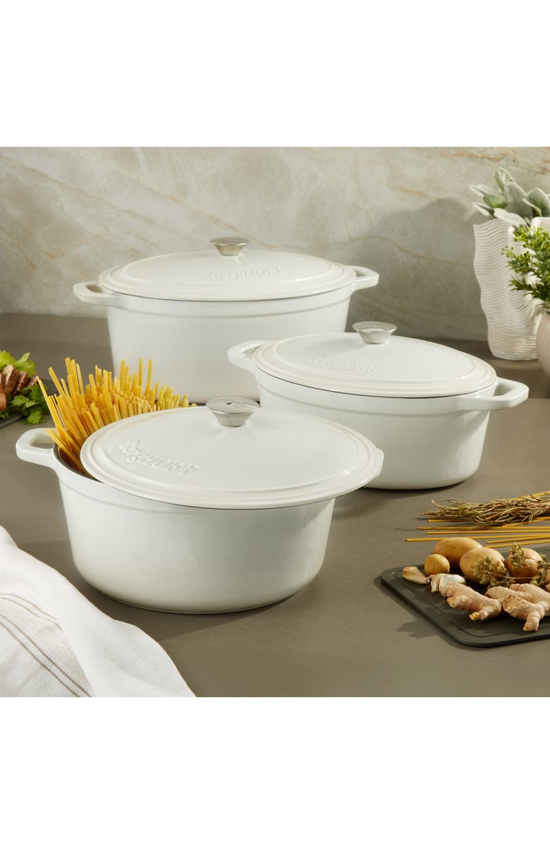 BergHOFF Neo 6-Piece Cast Iron Dutch Oven Cookware Set, Alternate, color, White