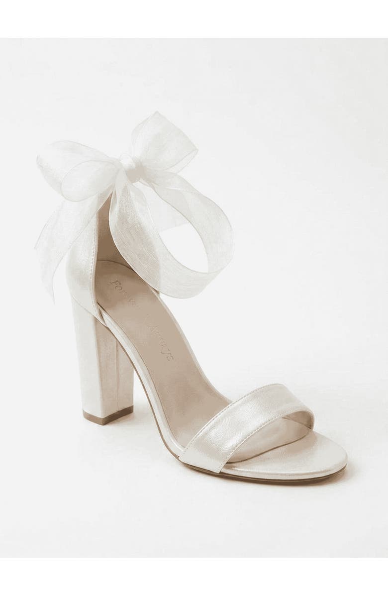 Forever & Always Shoes Aviora Block Heel Wedding Sandal, Main, color, Ivory