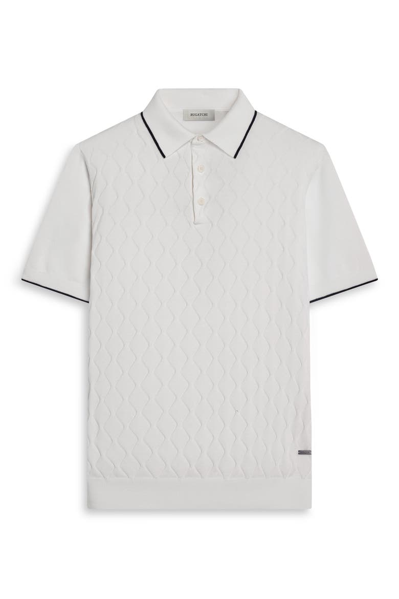 Argyle Short Sleeve Polo Sweater, Alternate, color, CHALK