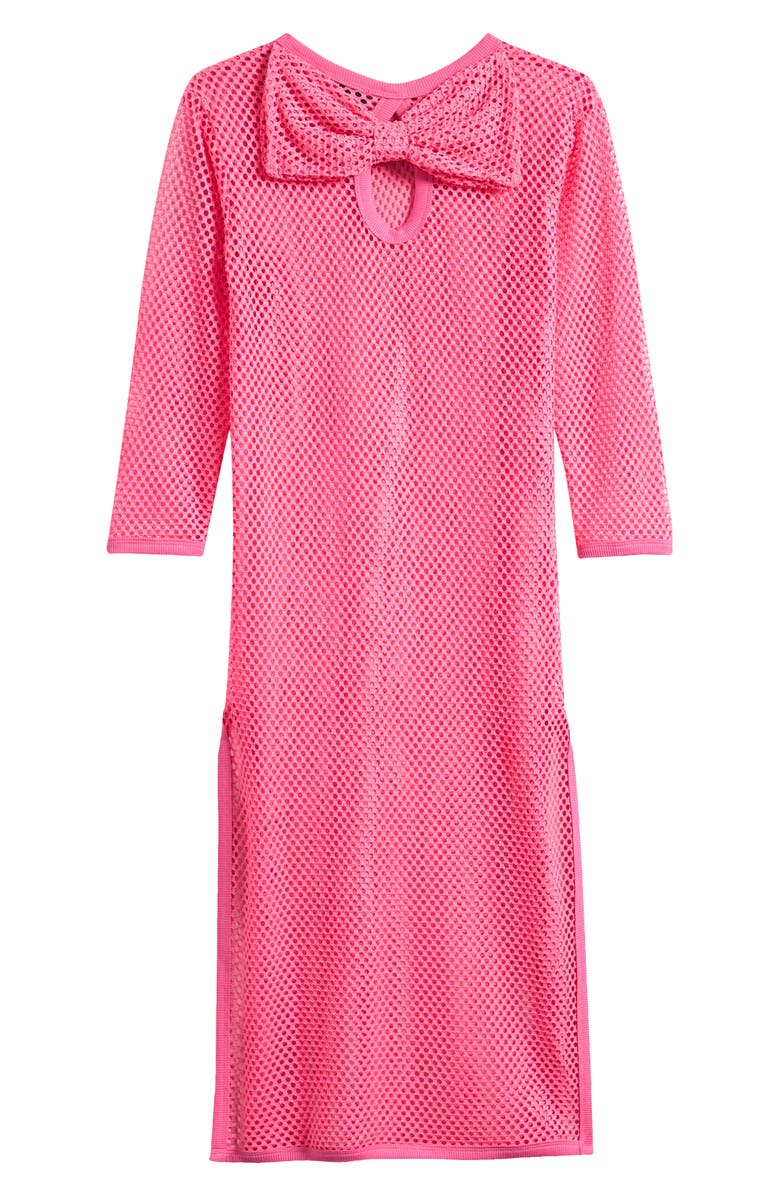 Ava & Yelly Kids' Mesh Long Sleeve Cover-Up Maxi Dress, Alternate, color, Hot Pink